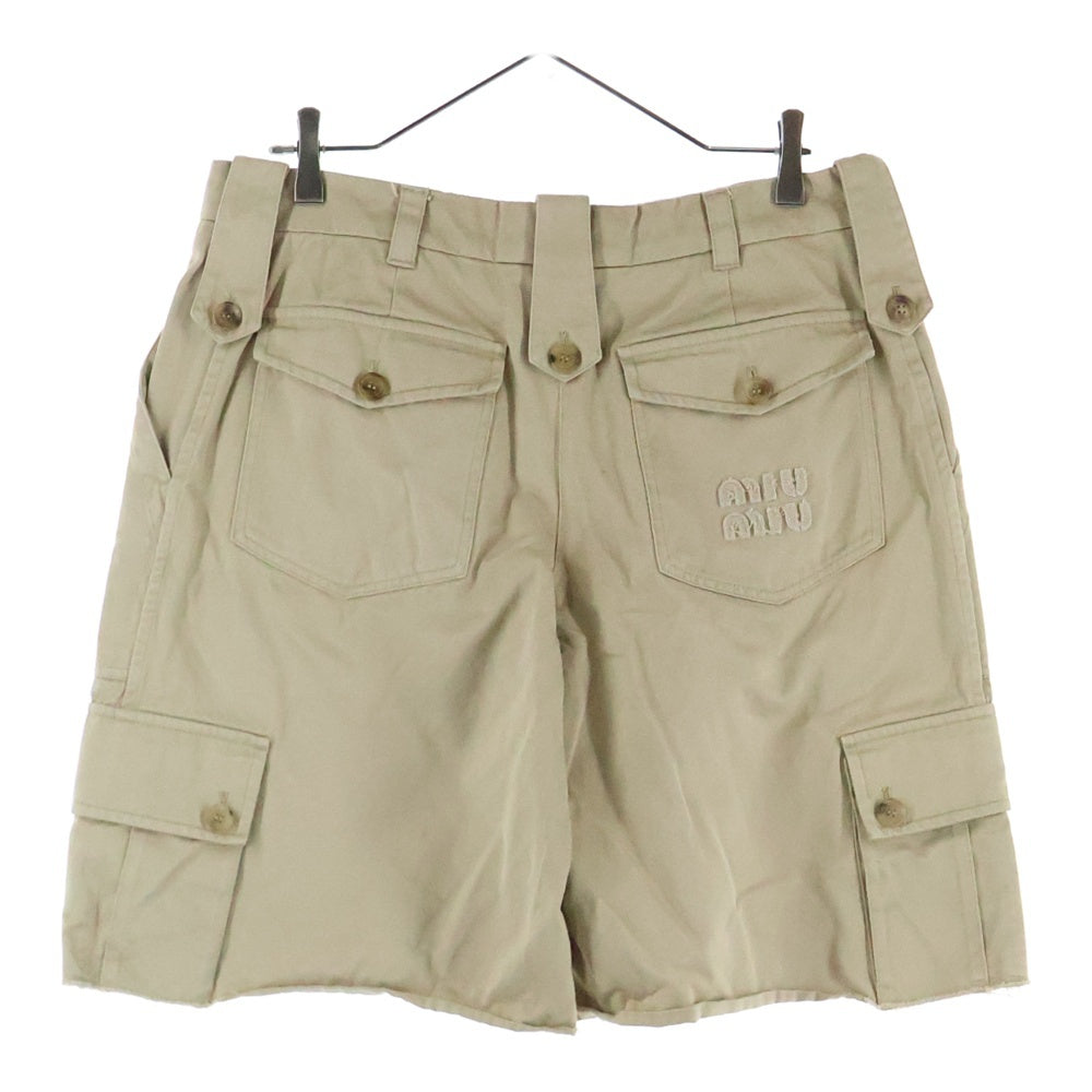 miumiu(ミュウミュウ) ロゴ チノ バミューダ コットンパンツMP1648 1UPX F0065
