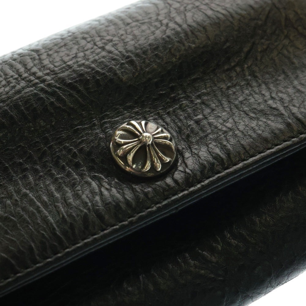 CHROME HEARTS(クロムハーツ) JUDY CROSS BALL ジュディ クロス ボール ボタン レザーウォレット 長財布 ブラック BCA366