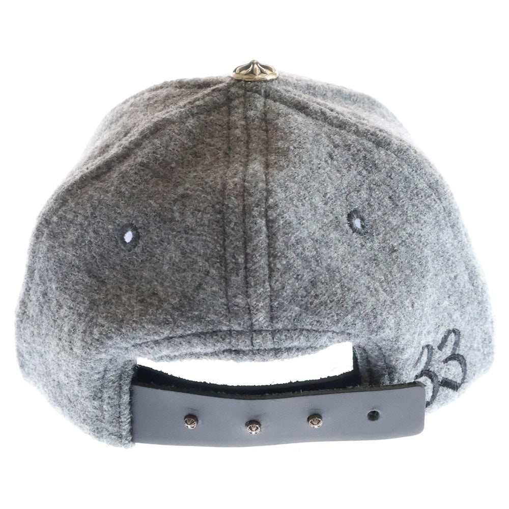 CHROME HEARTS(クロムハーツ) CHレザーパッチ クロスボール ウールキャップ グレー/ブラック