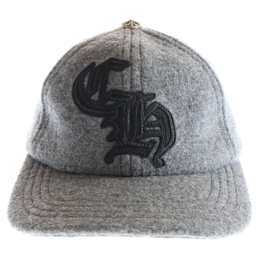 CHROME HEARTS(クロムハーツ) CHレザーパッチ クロスボール ウールキャップ グレー/ブラック