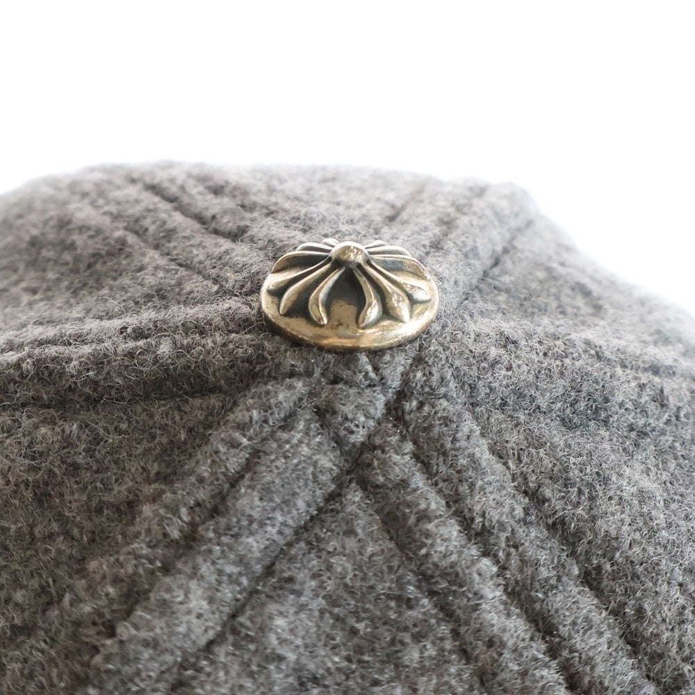 CHROME HEARTS(クロムハーツ) CHレザーパッチ クロスボール ウールキャップ グレー/ブラック