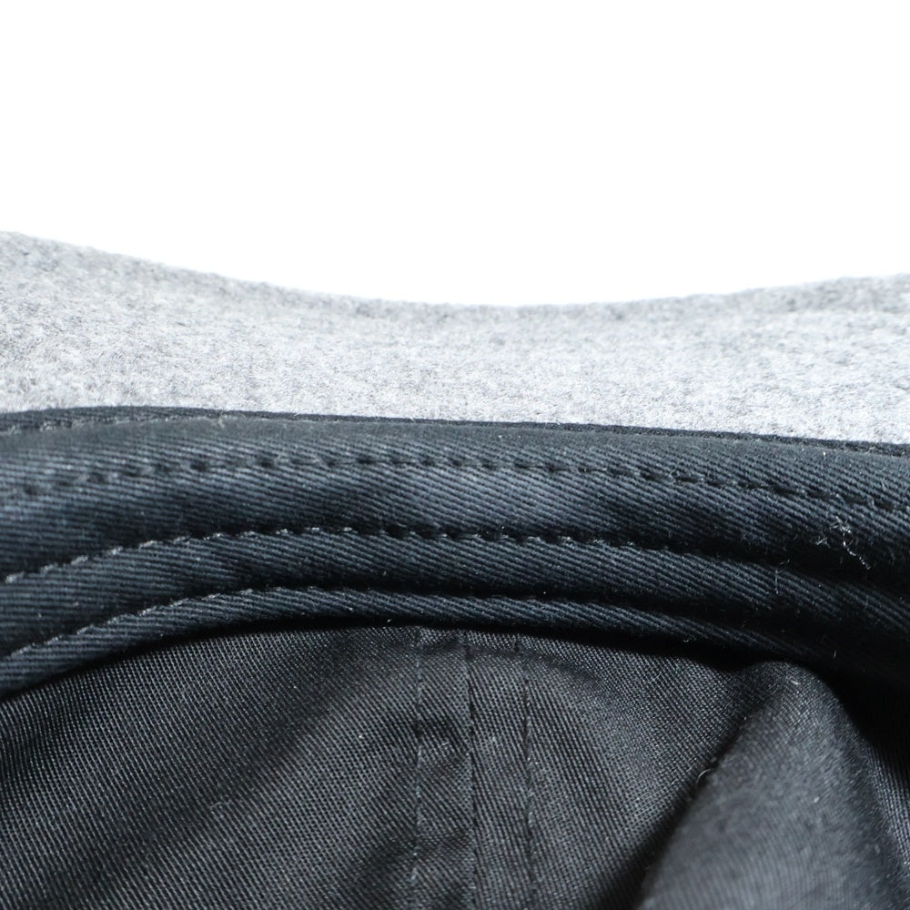 CHROME HEARTS(クロムハーツ) CHレザーパッチ クロスボール ウールキャップ グレー/ブラック