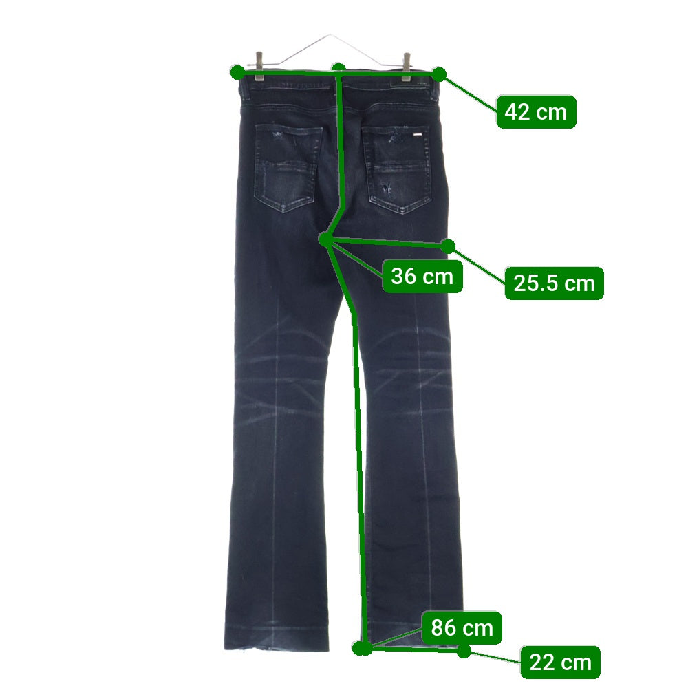 AMIRI(アミリ) クラッシュ加工スキニーデニムパンツ ジーンズ ブラック RN150712