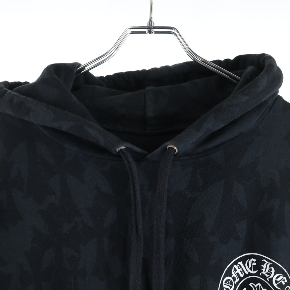 CHROME HEARTS(クロムハーツ) SWTSHRT PLV セメタリークロス総柄プリントプルオーバーパーカー ブラック