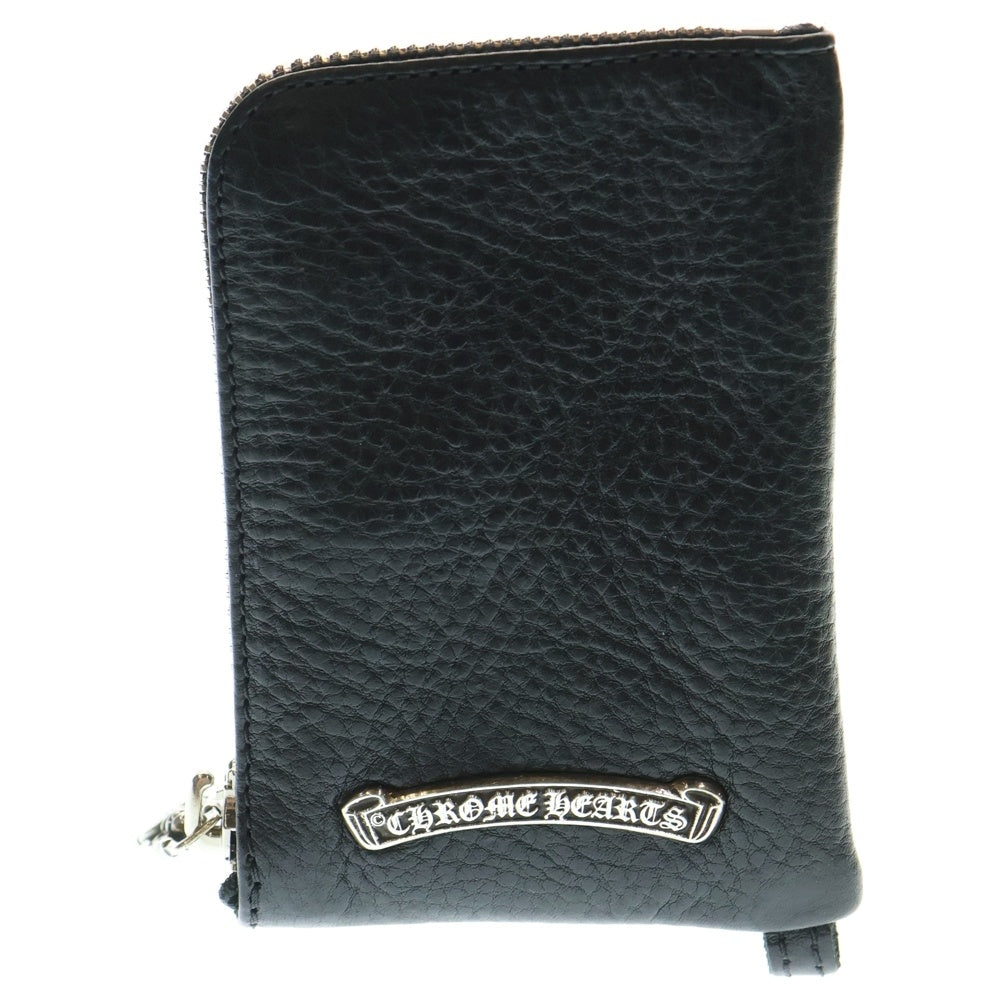 CHROME HEARTS(クロムハーツ) TINY ZIP タイニージップ クロスパッチ付き ダガージップ レザー コンパクトウォレット 財布 ブラック