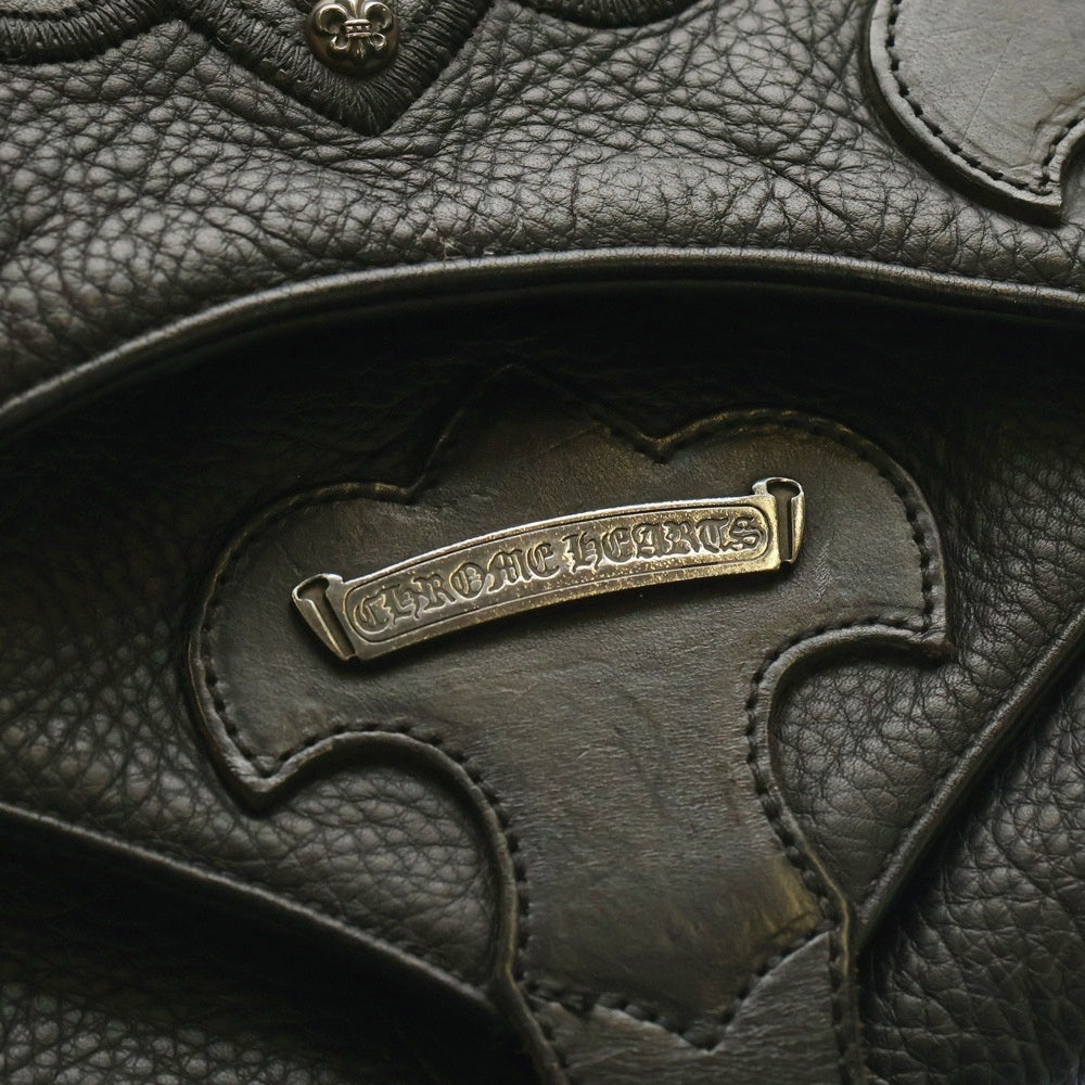 CHROME HEARTS(クロムハーツ) BACKPACK-L ラージバックパック BSフレア装飾レザーラージバックパック ブラック