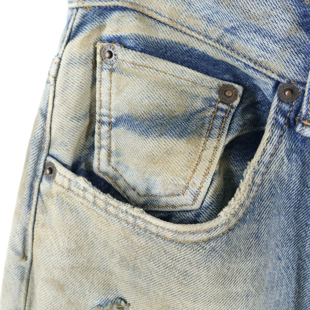 Acne Studios(アクネ ストゥディオズ) 2021M PENICILLIN ペニシリン ダメージデザイン ルーズフィット ボタンフライ デニムパンツ ジーンズ インディゴ B00403