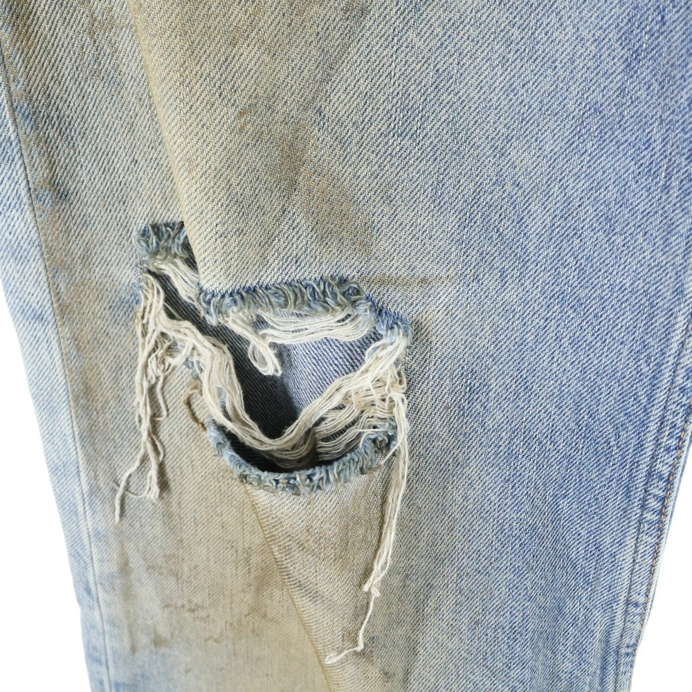 Acne Studios(アクネ ストゥディオズ) 2021M PENICILLIN ペニシリン ダメージデザイン ルーズフィット ボタンフライ デニムパンツ ジーンズ インディゴ B00403