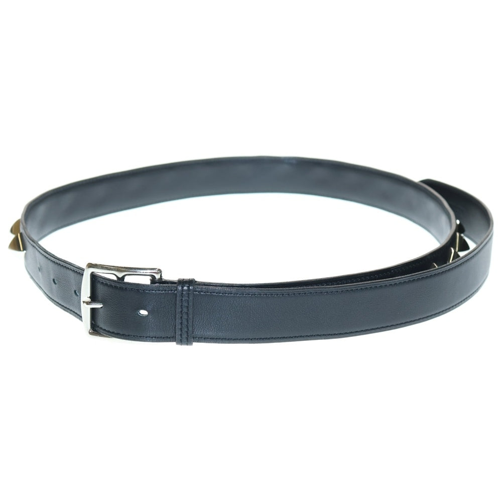 HERMES(エルメス) エトリヴィエール メドール □M刻印 スクエアバックル スタッズ レザー ベルト ブラック