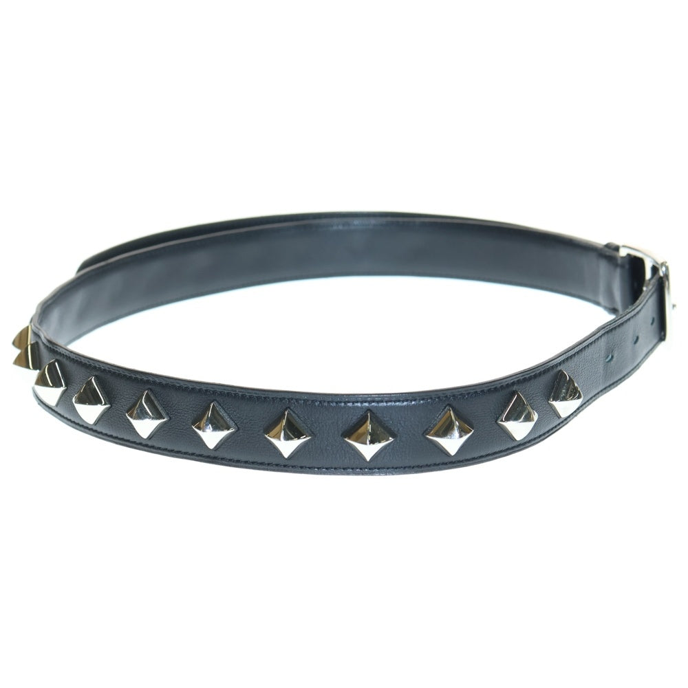 HERMES(エルメス) エトリヴィエール メドール □M刻印 スクエアバックル スタッズ レザー ベルト ブラック