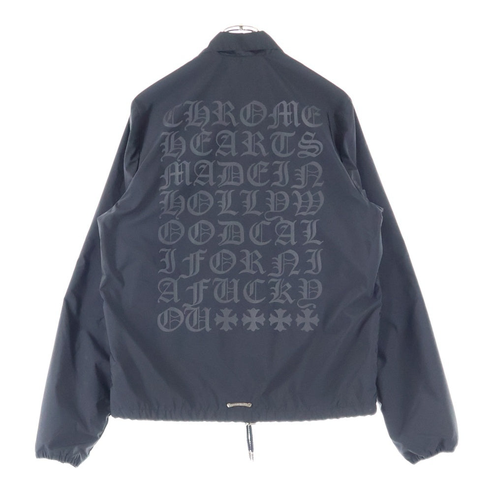 CHROME HEARTS(クロムハーツ) RIGGINS FBRC 英字プリントナイロンコーチジャケット ブルゾン ブラック