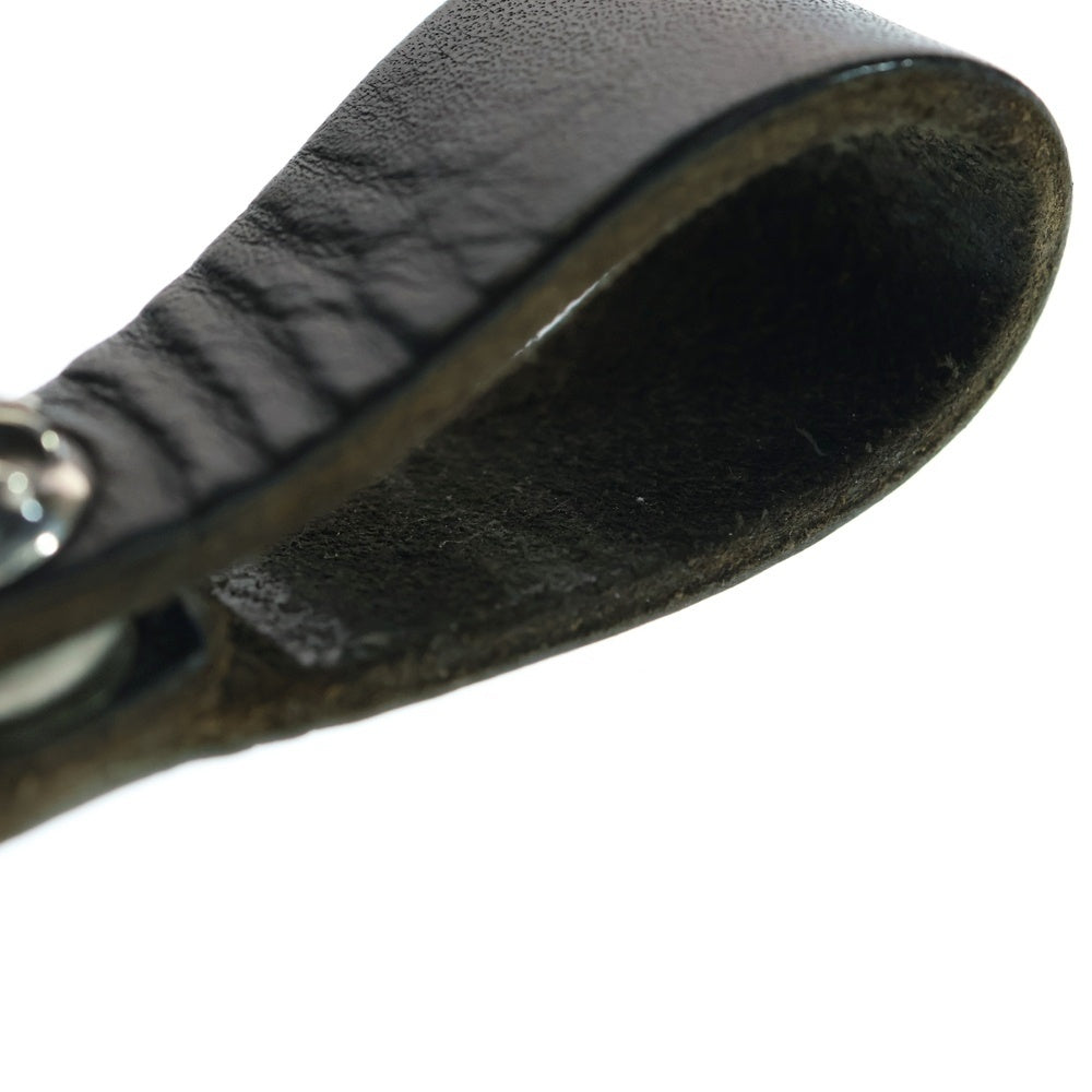 CHROME HEARTS(クロムハーツ) BELT LOOP クロスボールボタンレザーベルトループ シルバー/ブラック BCA397