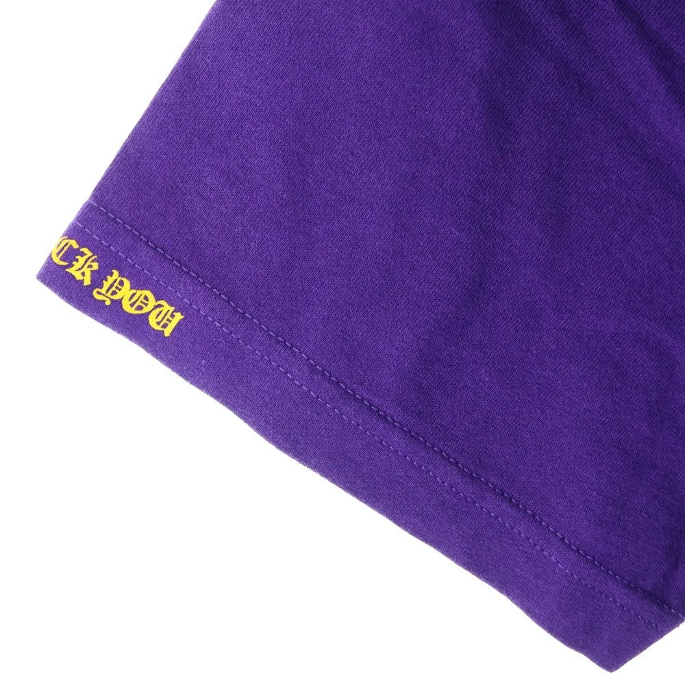 CHROME HEARTS(クロムハーツ) OLD オールドモデル バックスクロールラベルプリント 胸ポケット 半袖Tシャツ カットソー パープル/イエロー