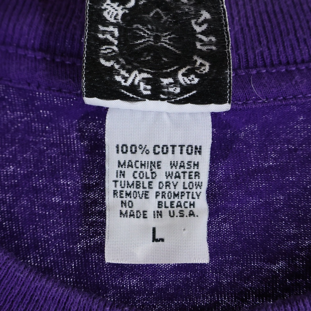 CHROME HEARTS(クロムハーツ) OLD オールドモデル バックスクロールラベルプリント 胸ポケット 半袖Tシャツ カットソー パープル/イエロー