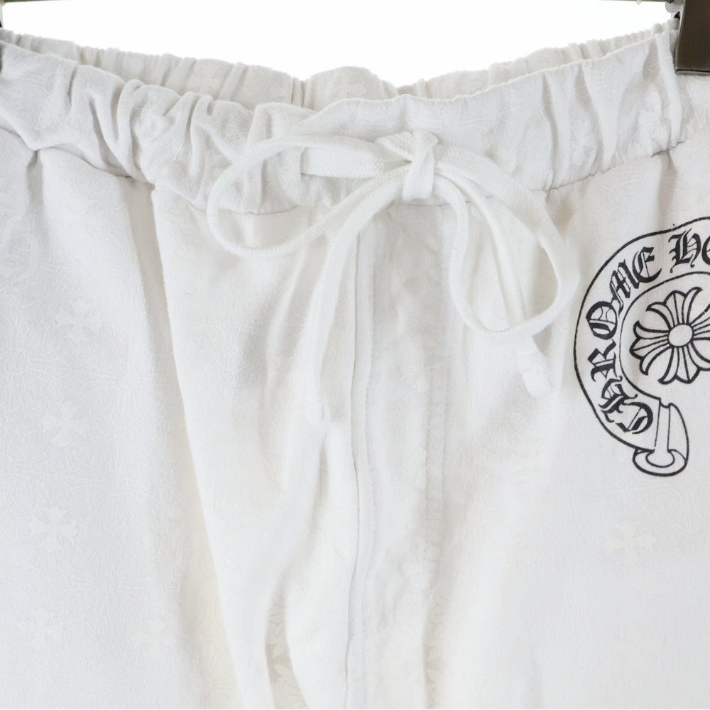 CHROME HEARTS(クロムハーツ) SWEAT PANTS 総柄 CHプラス ホースシュープリントロゴ スウェットパンツ ホワイト