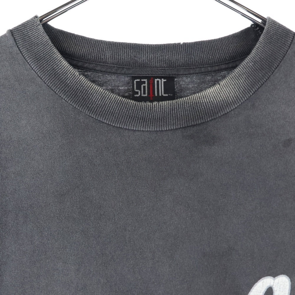 SAINT MICHAEL(セントマイケル) 25SS × FEAR OF GOD SNT OF GOD FG_LS TEE フィアオブゴッド セントオブゴッド 両面プリント クルーネック 長袖Tシャツ カットソー ブラック SM-HR8-0000-C02