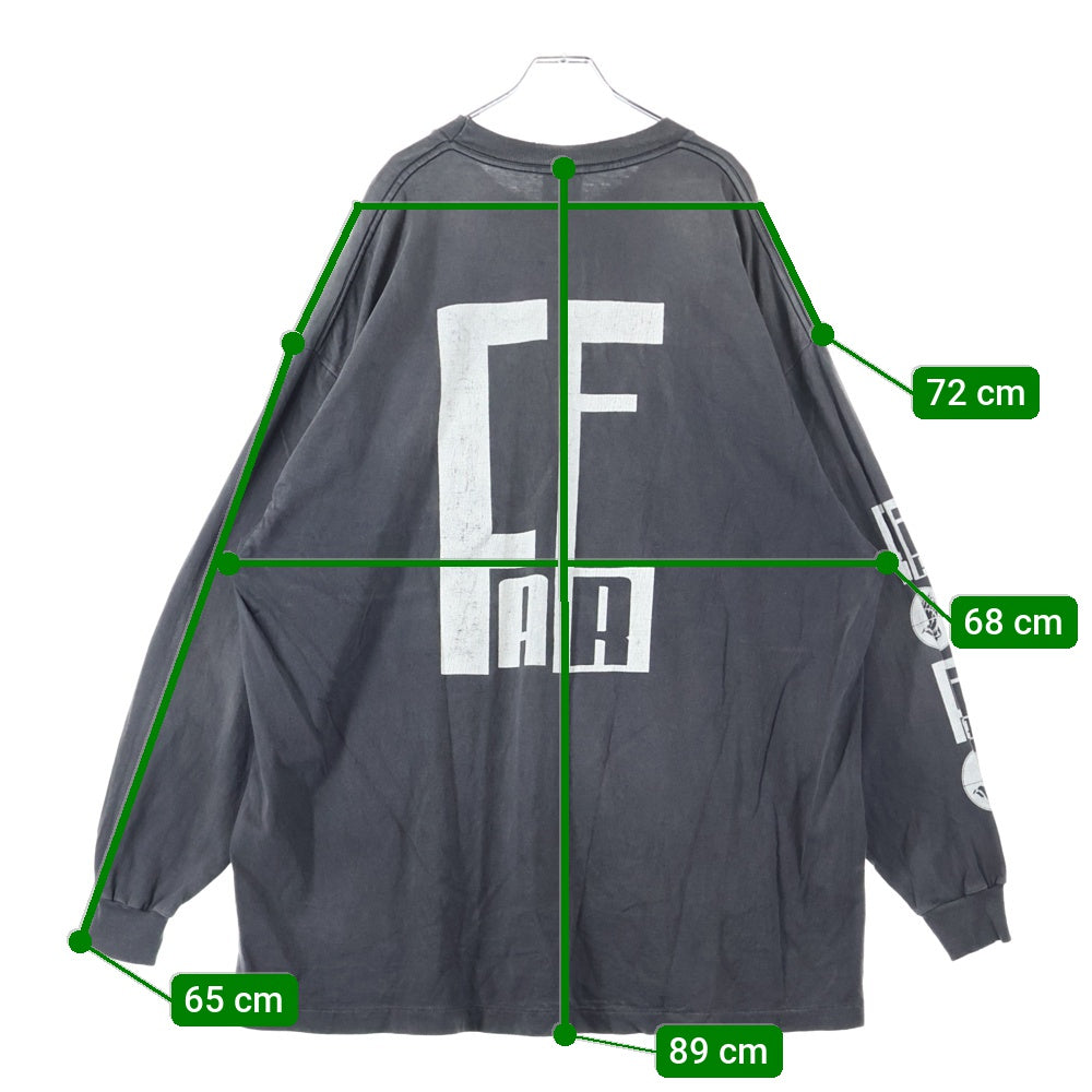 SAINT MICHAEL(セントマイケル) 25SS × FEAR OF GOD SNT OF GOD FG_LS TEE フィアオブゴッド セントオブゴッド 両面プリント クルーネック 長袖Tシャツ カットソー ブラック SM-HR8-0000-C02