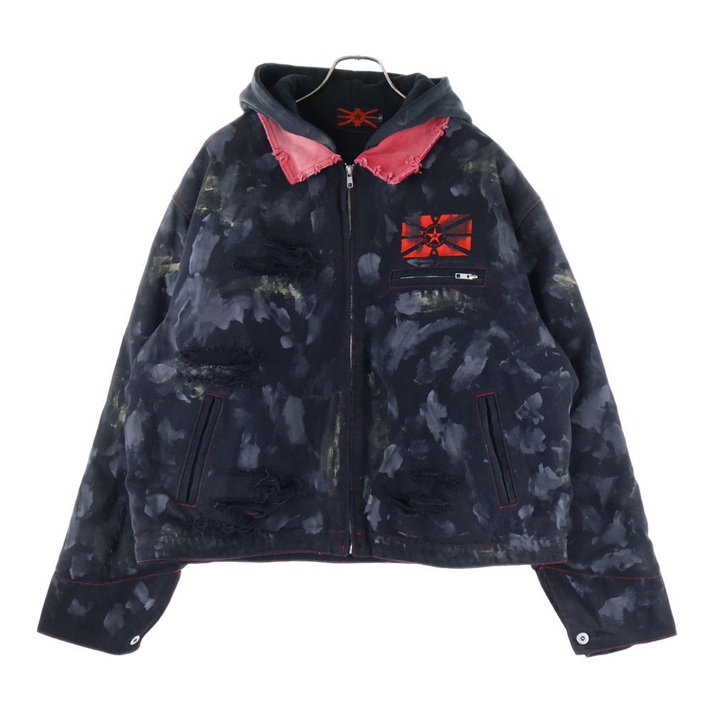 PCCVISION(ピーシーシービジョン) ×GMK×PVN WWII War Torn Denim Jacket ウォーン トーン デニムジャケット ブラック RCC312189