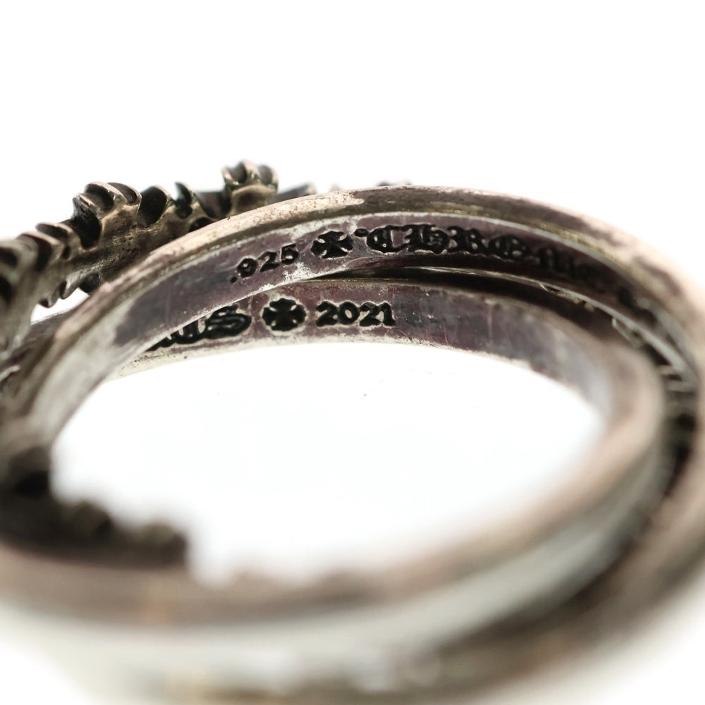 CHROME HEARTS(クロムハーツ) TINY E CH PLUS BAND TRPL タイニーE CHプラス トリプルバンドリング シルバー
