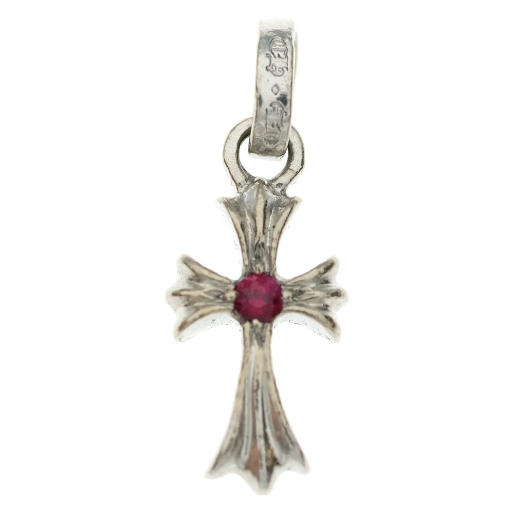 CHROME HEARTS(クロムハーツ) 18KWG CRS BBYFAT ベイビーファットクロス 両面1ルビー ペンダントトップ ホワイトゴールド