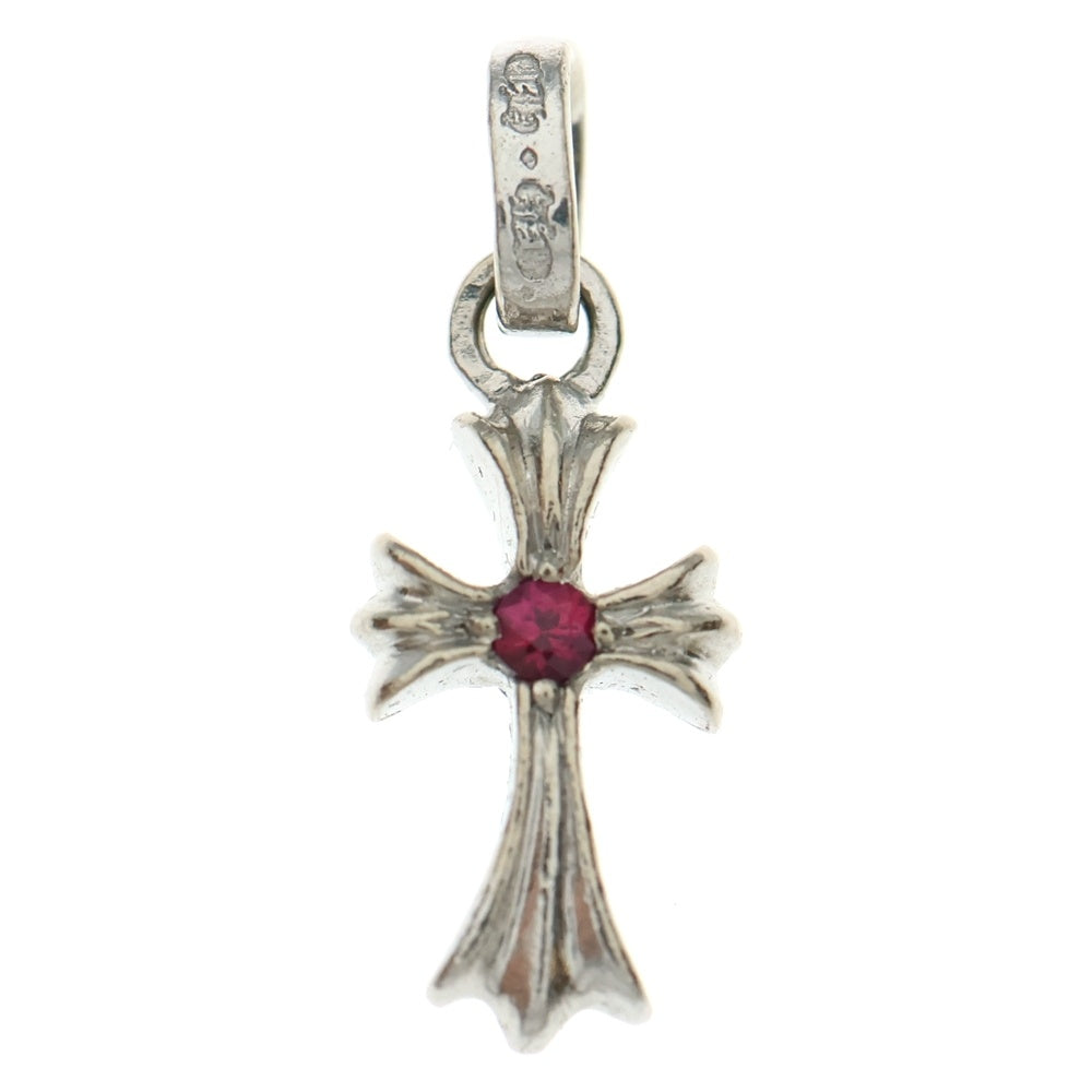 CHROME HEARTS(クロムハーツ) 18KWG CRS BBYFAT ベイビーファットクロス 両面1ルビー ペンダントトップ ホワイトゴールド