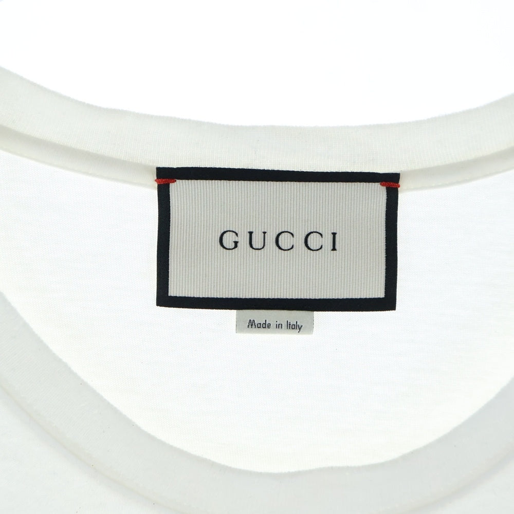 GUCCI(グッチ) × Disney ドナルドワッペン フロントデザイン クルーネック半袖Tシャツ カットソー ホワイト 440103 X5Q31