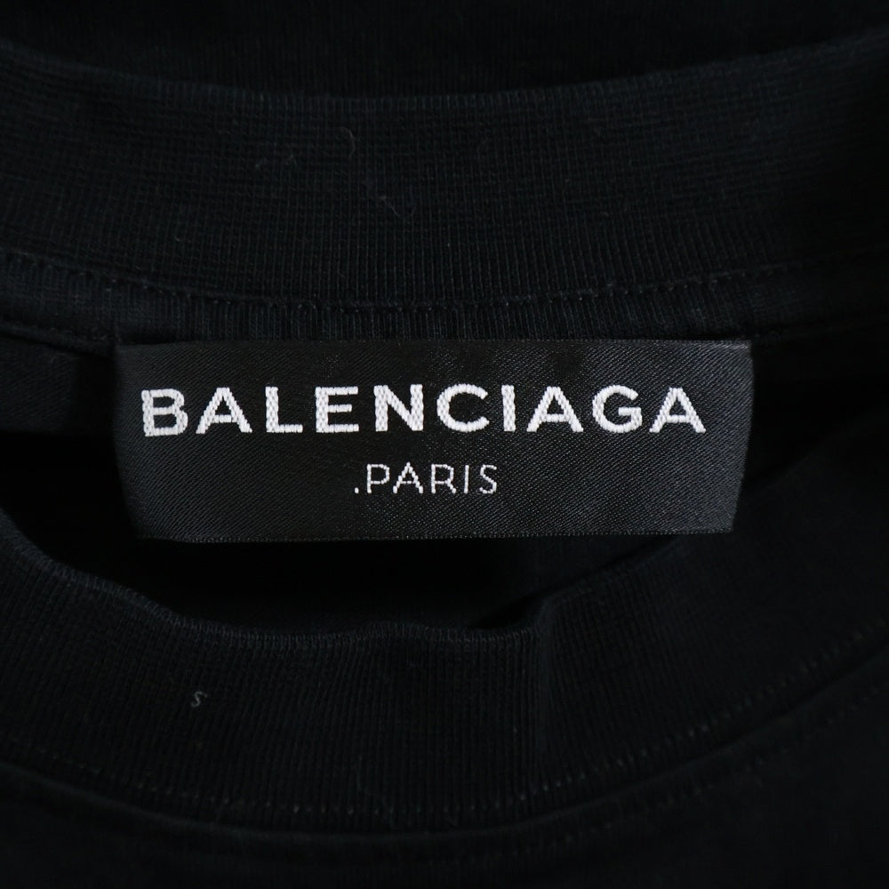 BALENCIAGA(バレンシアガ) 17SS Paris Tee パリ フロントデザイン プリント 半袖Tシャツ カットソー ブラック 460612 TUK22