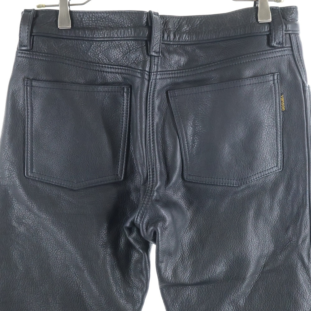 VANSON(バンソン) レザー テーパードパンツ ブラック