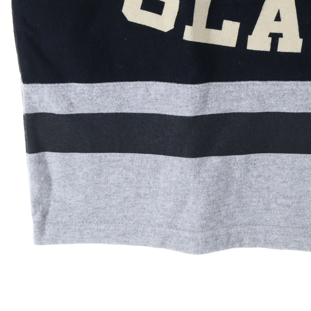 HYSTERIC GLAMOUR(ヒステリックグラマー) 両面プリント切替ボーダー半袖カットソー ブラック/グレー 02173CT18