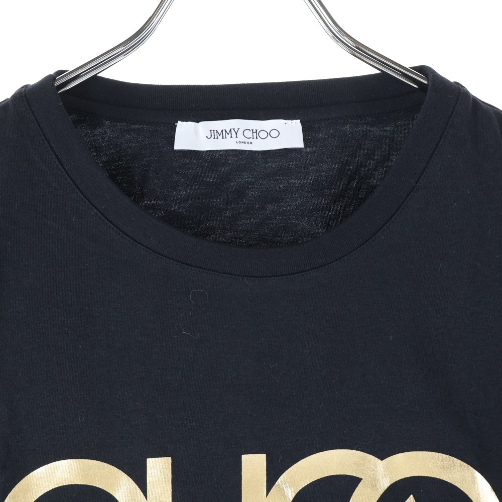 JIMMY CHOO(ジミーチュウ) フロントプリントロゴ半袖Tシャツ カットソー ブラック