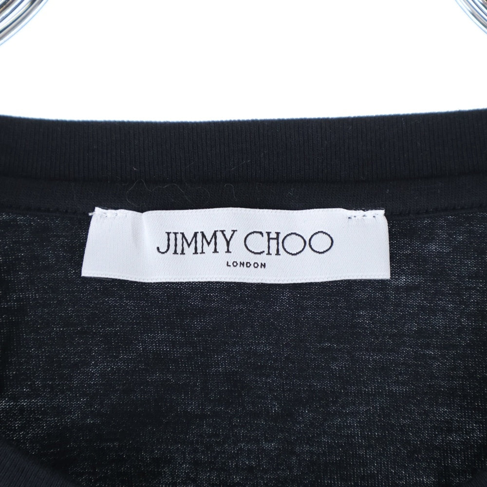 JIMMY CHOO(ジミーチュウ) フロントプリントロゴ半袖Tシャツ カットソー ブラック
