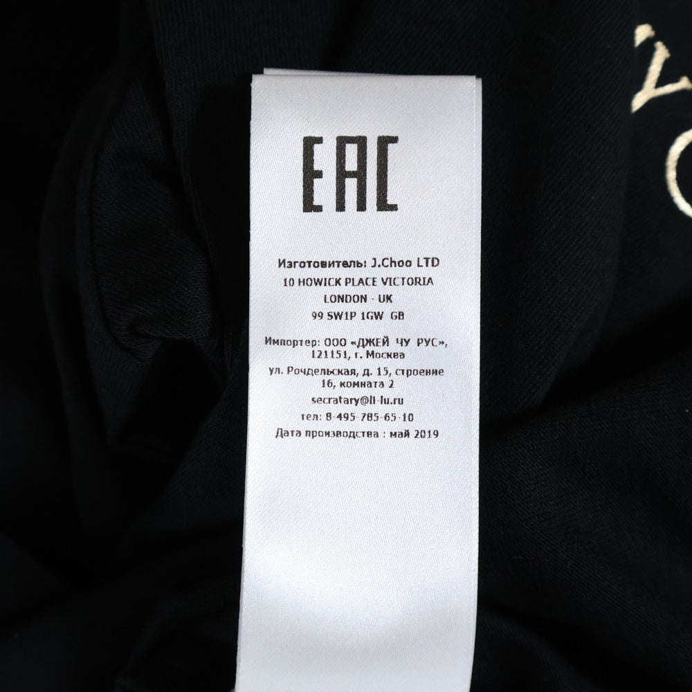 JIMMY CHOO(ジミーチュウ) フロントプリントロゴ半袖Tシャツ カットソー ブラック