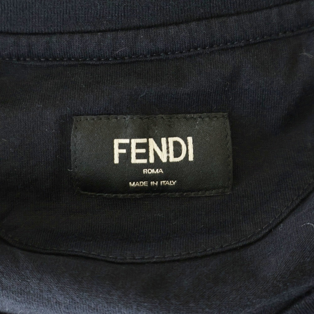 FENDI(フェンディ) ストーン装飾モンスターTシャツ 半袖Tシャツ カットソー ブラック/ホワイト FY068209K