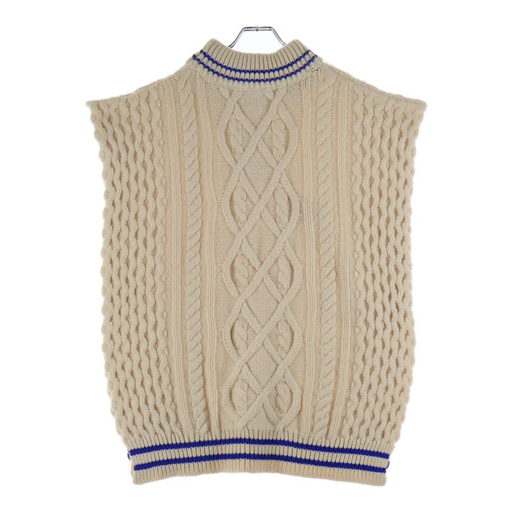 Maison Margiela 1(メゾンマルジェラ) 18AW ウール ボトルネック プルオーバー ニットベスト アイボリー S51TH0038