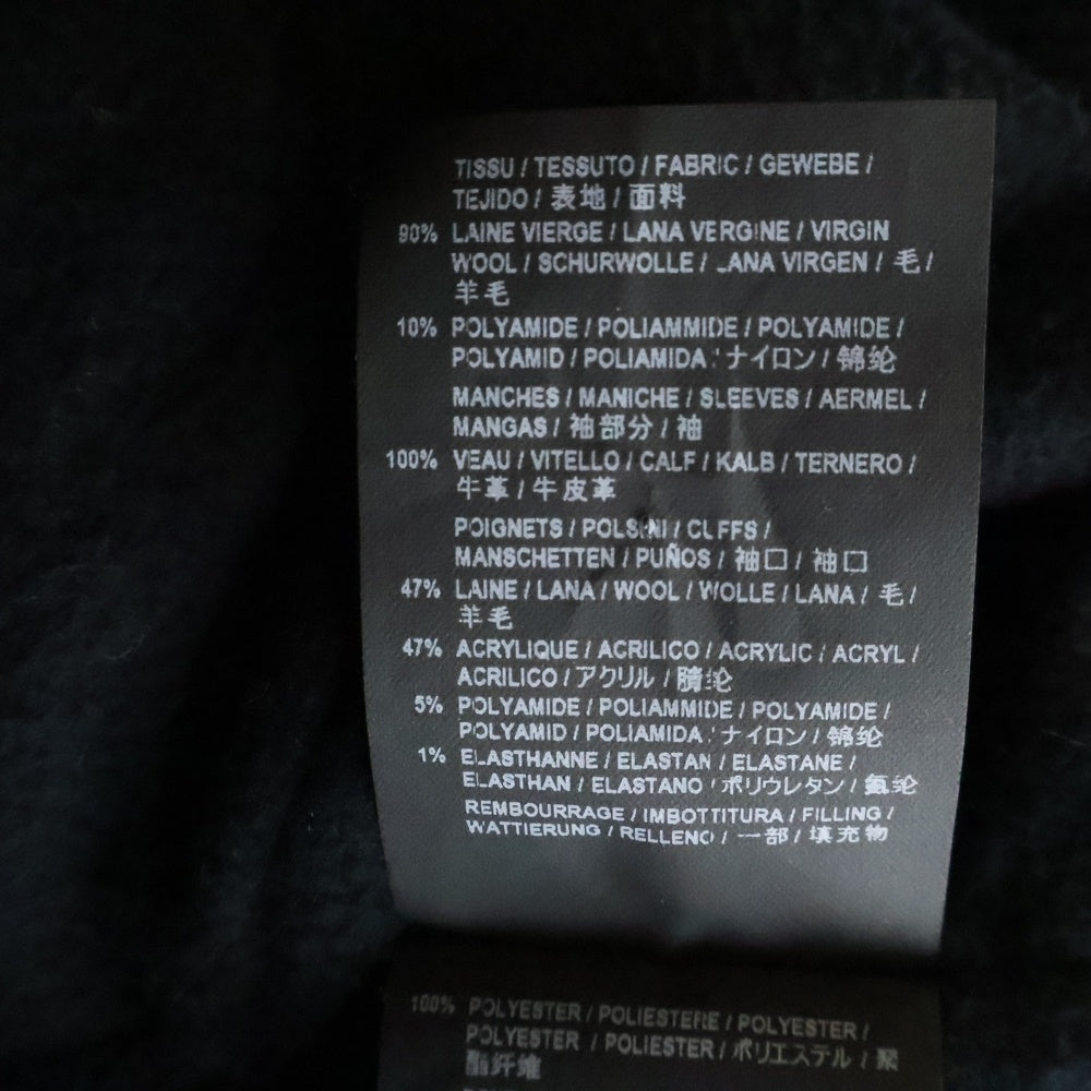 SAINT LAURENT PARIS(サンローランパリ) Leather Sleeve Teddy Jacket レザースリーブ テディジャケット ブルゾン ブラック 494172 Y171Q