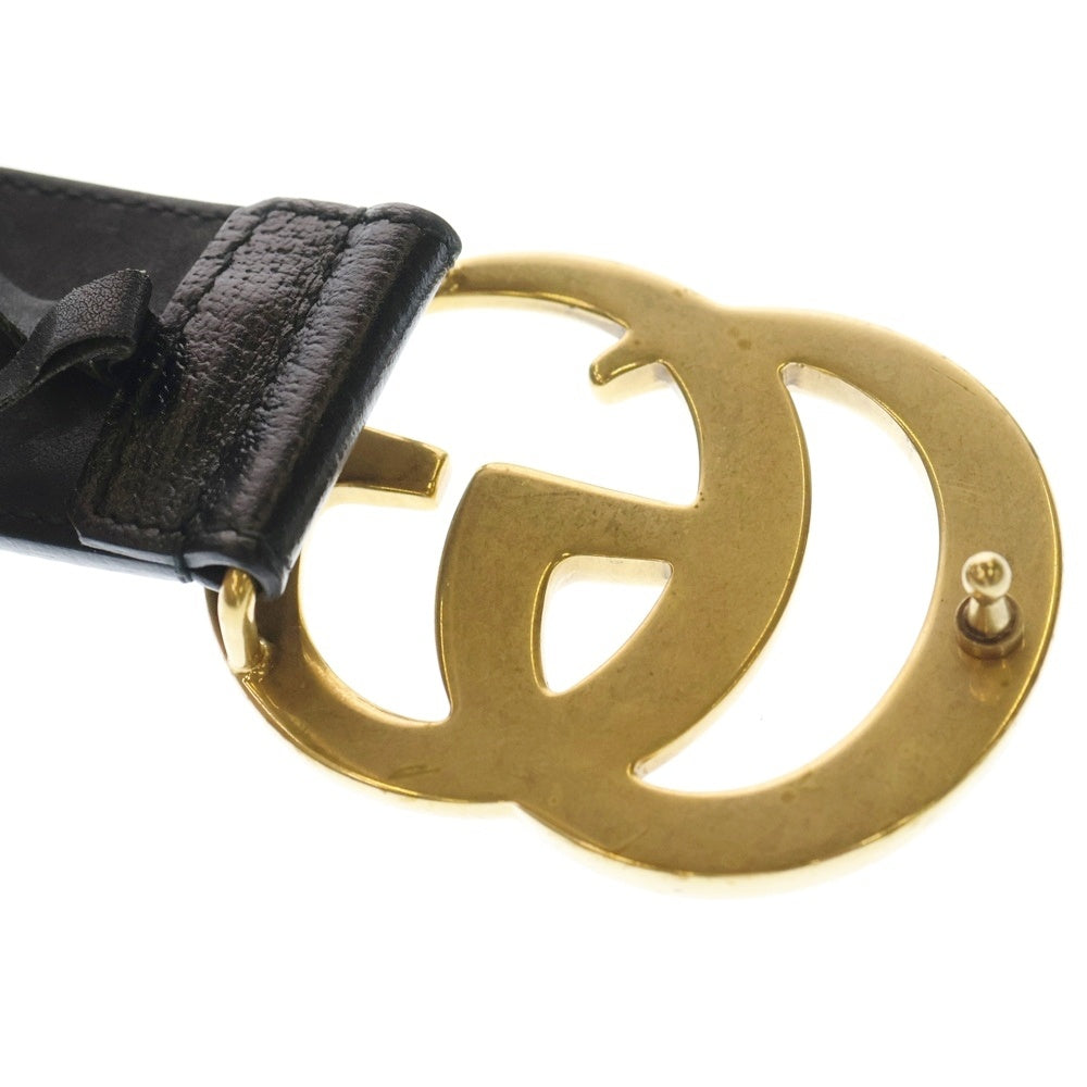 GUCCI(グッチ) GGマーモント ロゴ バックル レザーベルト ブラック