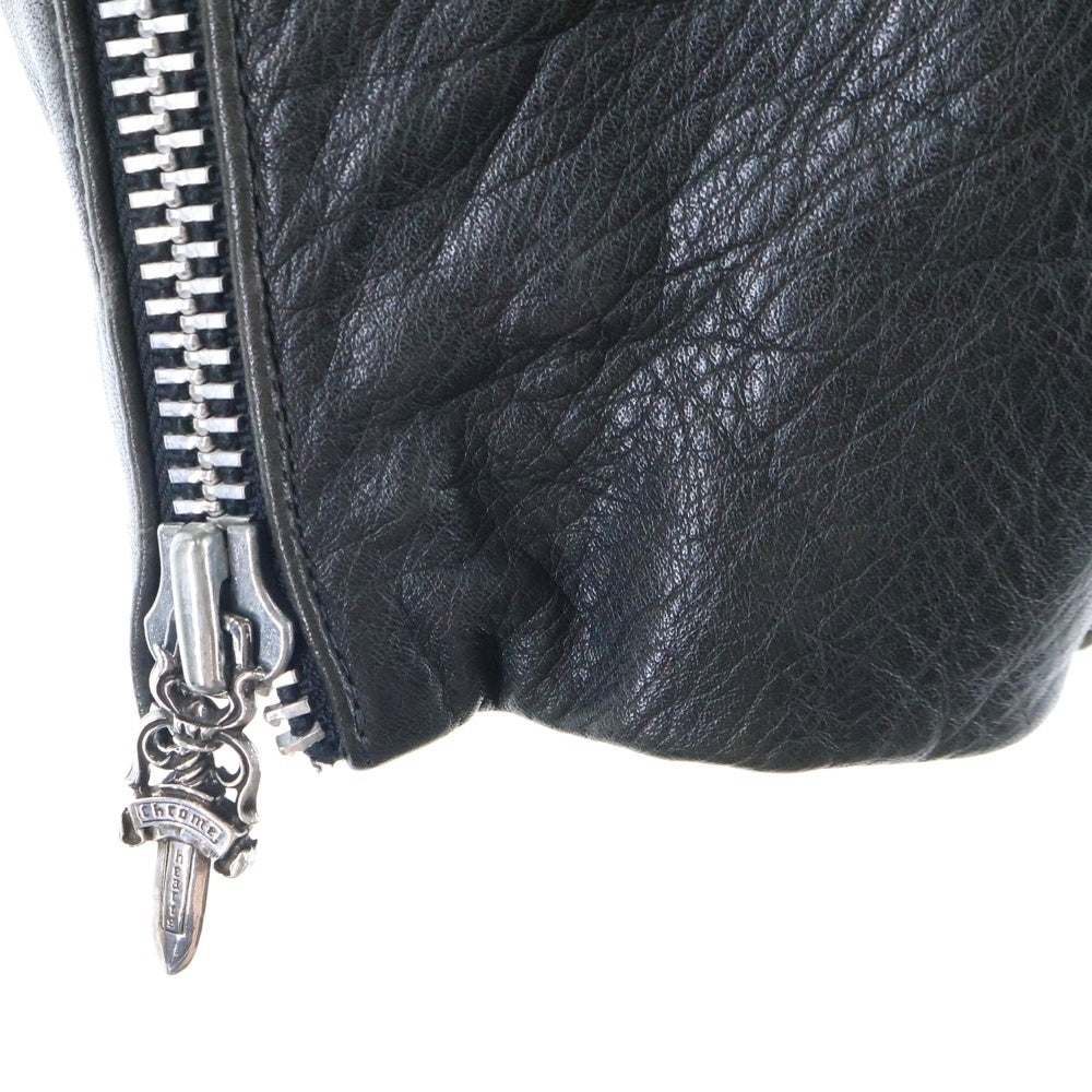 CHROME HEARTS(クロムハーツ) JJ DEAN ダガージップライダース ラージクロス レザージャケット ブラック