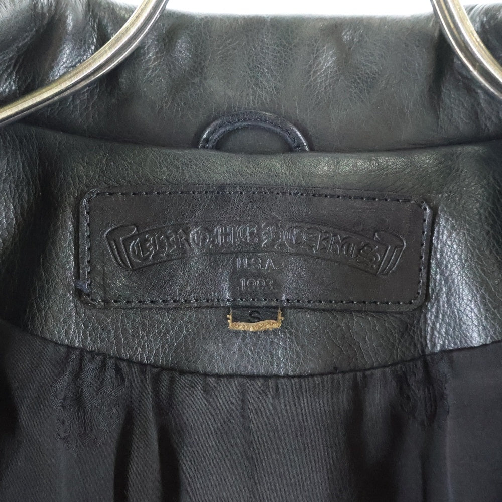 CHROME HEARTS(クロムハーツ) JJ DEAN ダガージップライダース ラージクロス レザージャケット ブラック