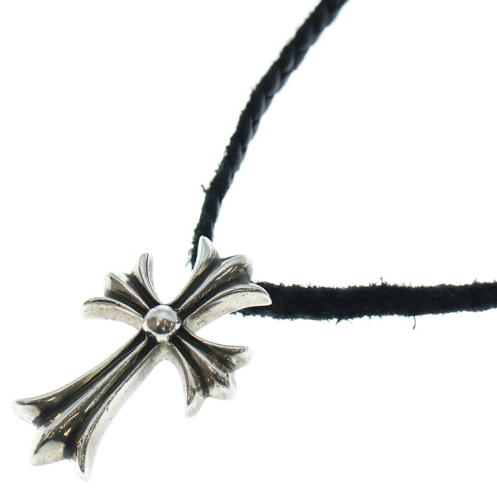 CHROME HEARTS(クロムハーツ) CH CRS SML CL スモールCHクロス レザーブレイド ネックレス シルバー/ブラック BCA217
