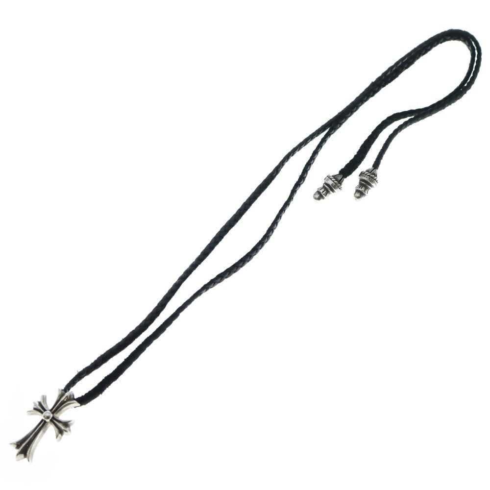 CHROME HEARTS(クロムハーツ) CH CRS SML CL スモールCHクロス レザーブレイド ネックレス シルバー/ブラック BCA217
