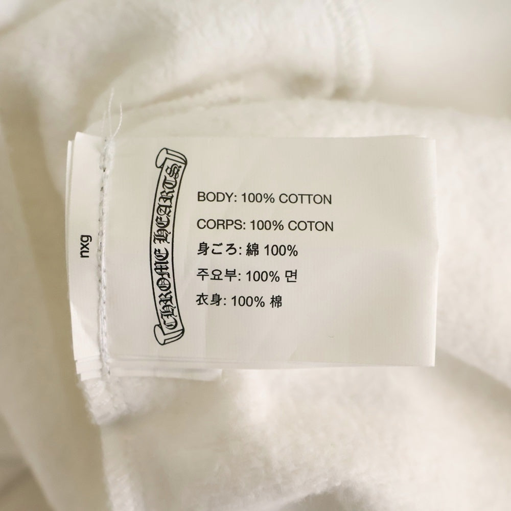 CHROME HEARTS(クロムハーツ) SWTSHRT HD ZIP バックホースシュー 袖フローラルプリント ジップアップフーディーパーカー ホワイト