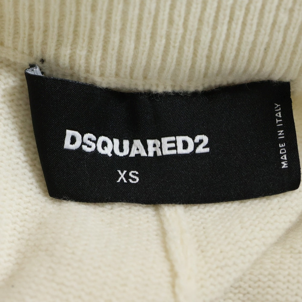 DSQUARED2(ディースクエアード) KNIT PANTS S74KB0927 D13051 サイドライン ニットパンツ スウェットパンツ ホワイト