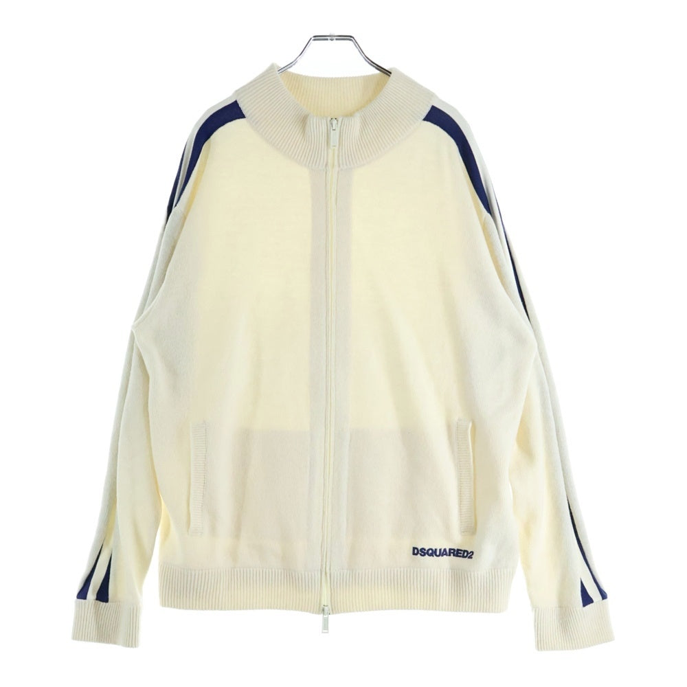 DSQUARED2(ディースクエアード) cream Wool Cardigan S74HA1437 D13051 ジップアップジャケット ベージュ
