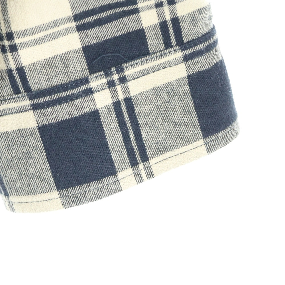 OFF-WHITE(オフホワイト) Checked Hood Shirt OMGE031C99FAB001 カーブ ヘム フード シャツ 長袖シャツ ブラウン