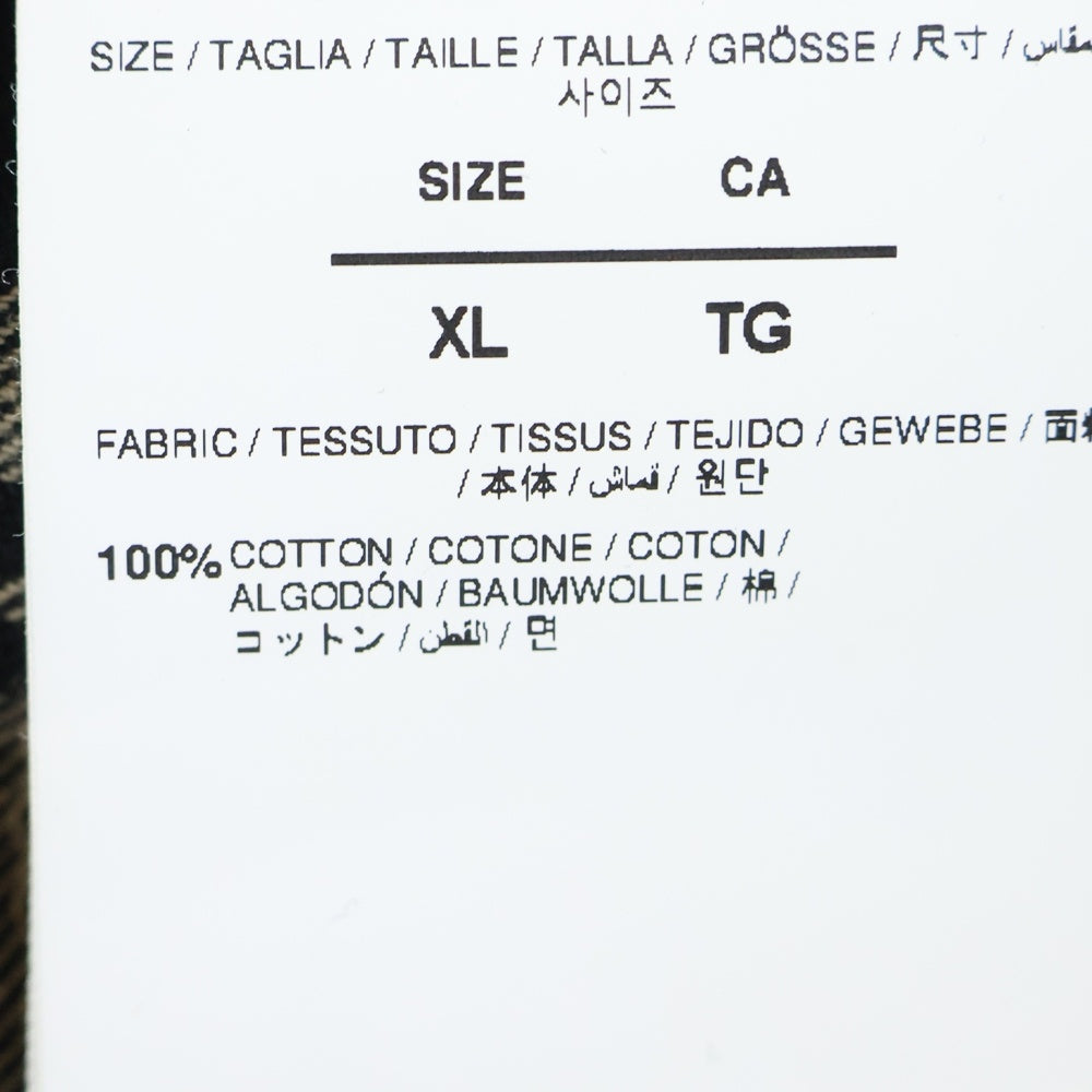 OFF-WHITE(オフホワイト) Checked Hood Shirt OMGE031C99FAB001 カーブ ヘム フード シャツ 長袖シャツ ブラウン