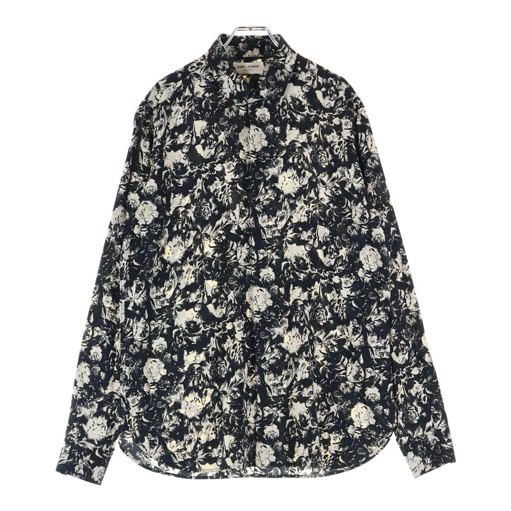 SAINT LAURENT PARIS(サンローランパリ) 20SS 646850 Y2E34 総柄フラワーシルク長袖シャツ マルチ