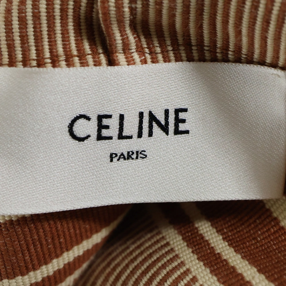 CELINE(セリーヌ) 24AW 2M42D199X ボーダー ロゴバスローブ ブラウン