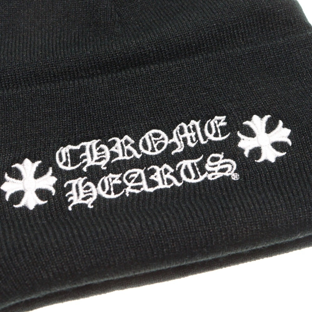 CHROME HEARTS(クロムハーツ) WATCH CAP ワッチキャップ ロゴ刺繍 アクリルビーニー ニットキャップ 帽子 ブラック
