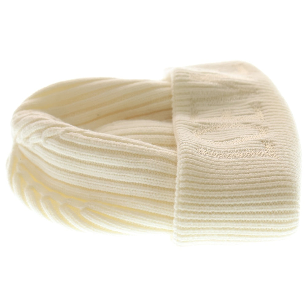 LOEWE(ロエベ) F540257X23 リブ編みウールニット帽子 ニットキャップ ホワイト