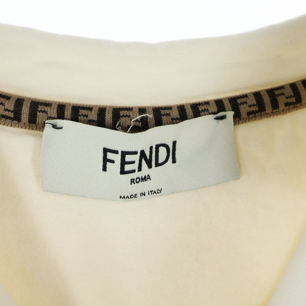 FENDI(フェンディ) バゲットバッグ装飾 FS7947 AMGY コットン 長袖 スウェット トレーナー ホワイト レディース